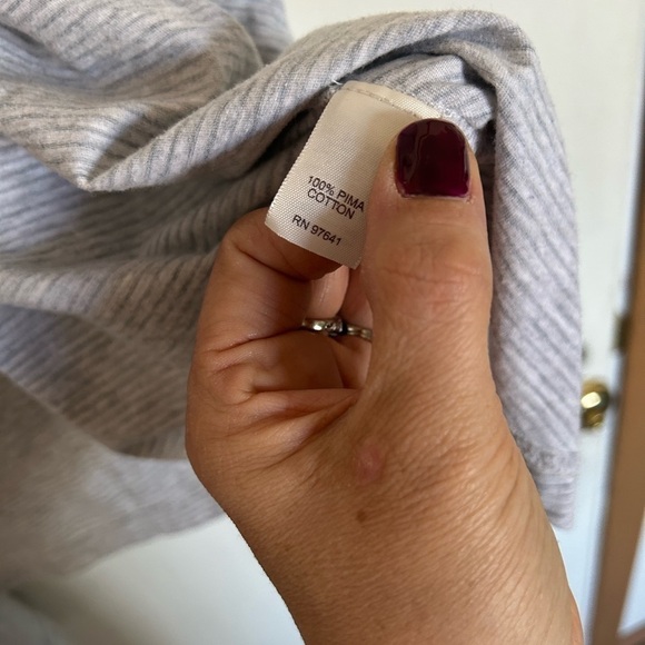 Pure Jill Medium 100% Pima Cotton Waterfall Long-sleeve open front cardigan - Picture 4 of 5